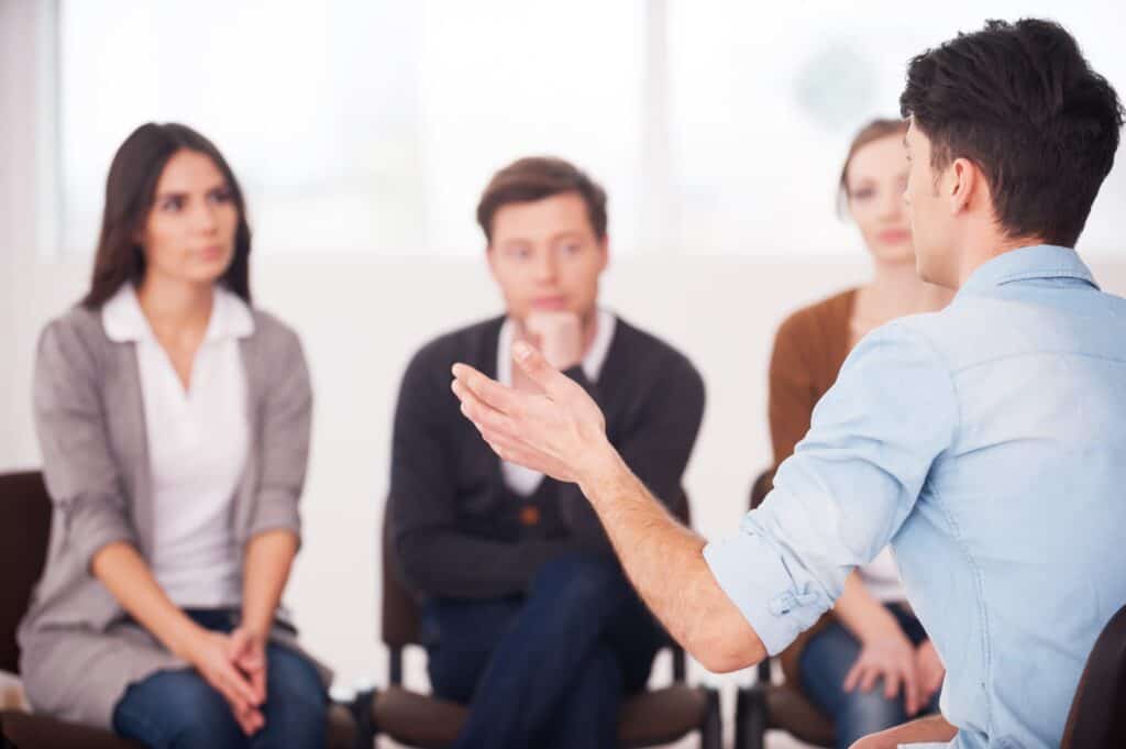 addiction group therapy during rehab